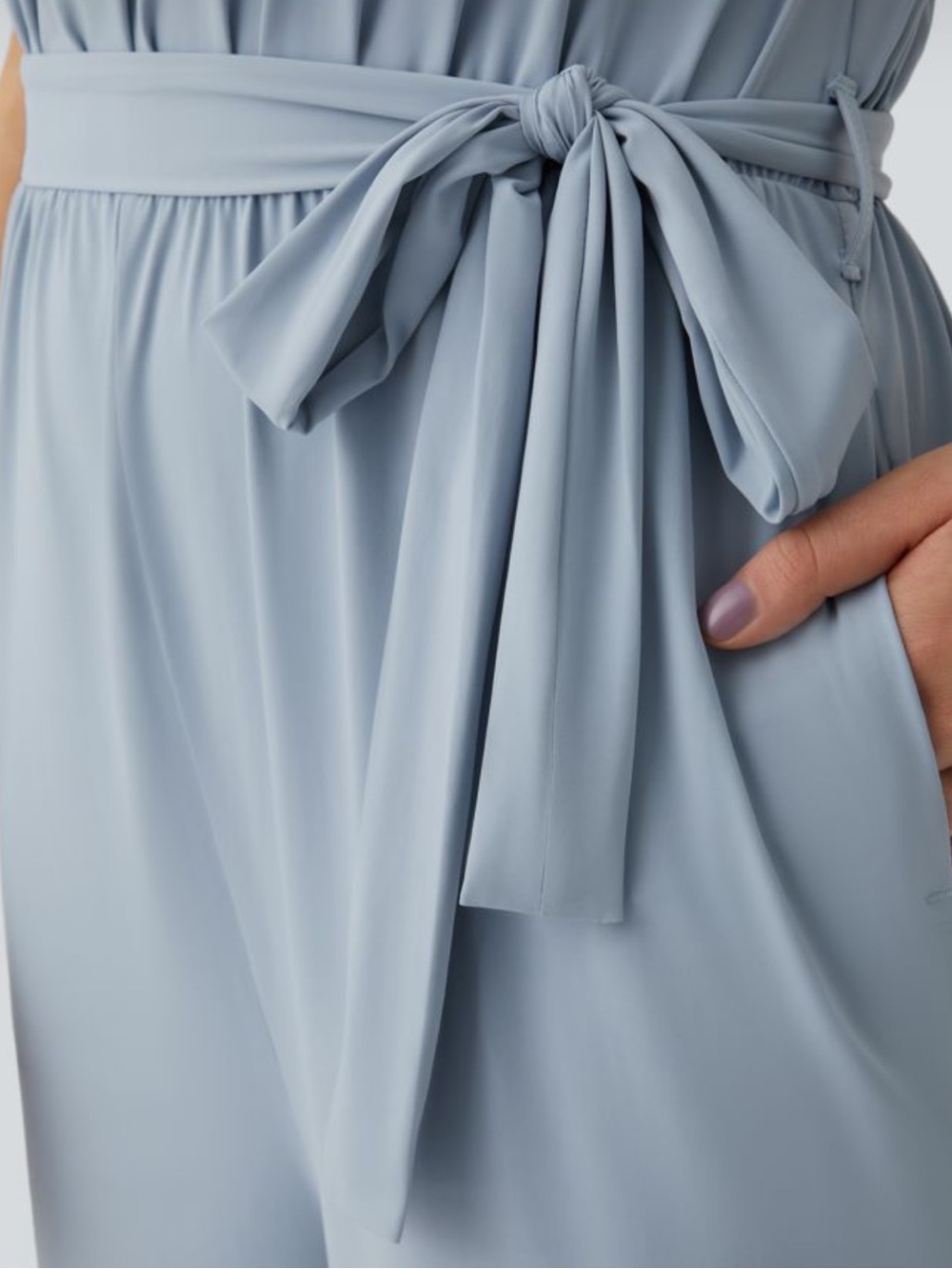 Halara Sleeveless Tie Back Belted Pocket Cut Out Cool Touch Jumpsuit-UPF50+   S - Picture 6 of 11